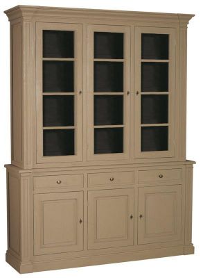 Buffet vaisselier 2 corps 3 portes 3 tiroirs patiné